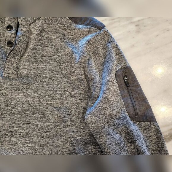 Greg Norman 1/4 Button Pullover Golf Sweatshirt Gray Fleece Lined Men's Large - Picture 4 of 6